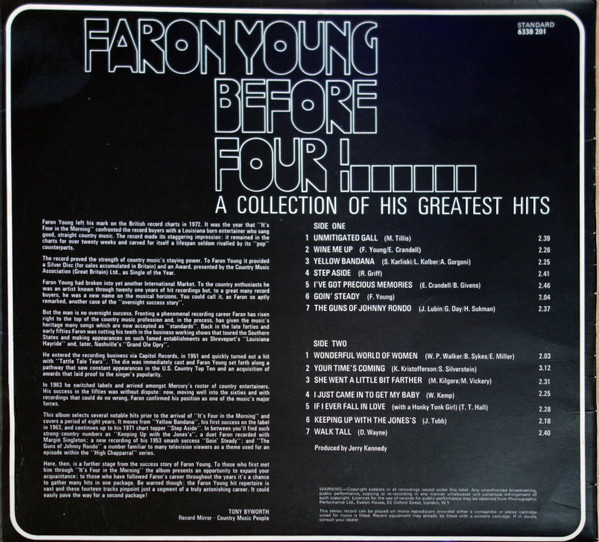 Faron Young - Before Four! A Collection Of His Greatest Hits - Used image 2