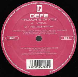 Defe - Thoughts Of You - Used Vinyl Record 12" image 1