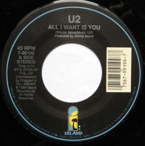 U2 - All I Want Is You - Used Vinyl Record 7" image 3