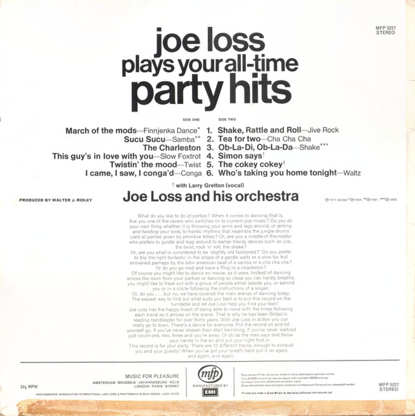 Joe Loss - Plays Your All-Time Party Hits - Used Vinyl Record image 2