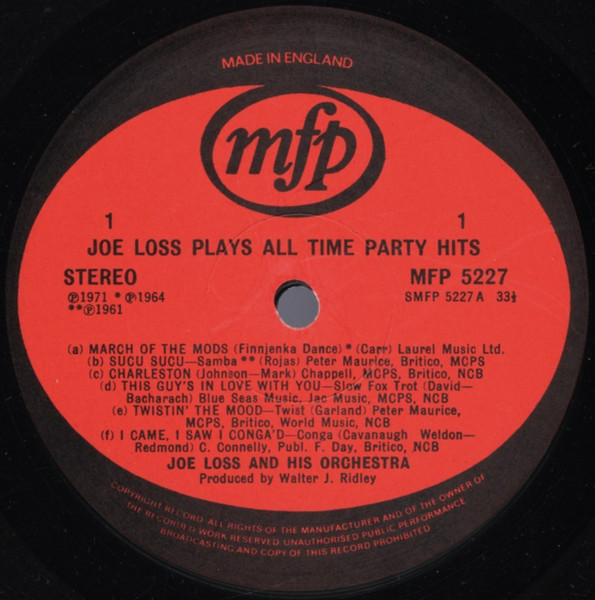 Joe Loss - Plays Your All-Time Party Hits - Used Vinyl Record image 3