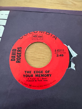 David Rogers - So Much In Love With You / The Edge Of Your Memory - U image 2
