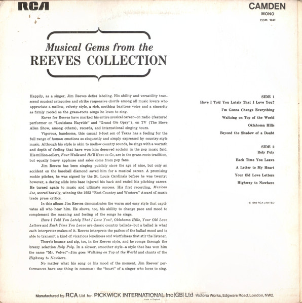 Jim Reeves - Have I Told You Lately That I Love You? - Used Vinyl Re image 2
