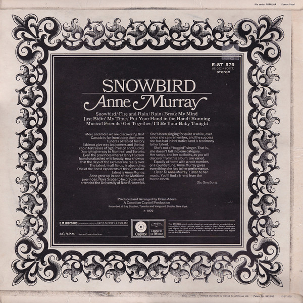 Anne Murray - Snowbird - Used Vinyl Record image 2