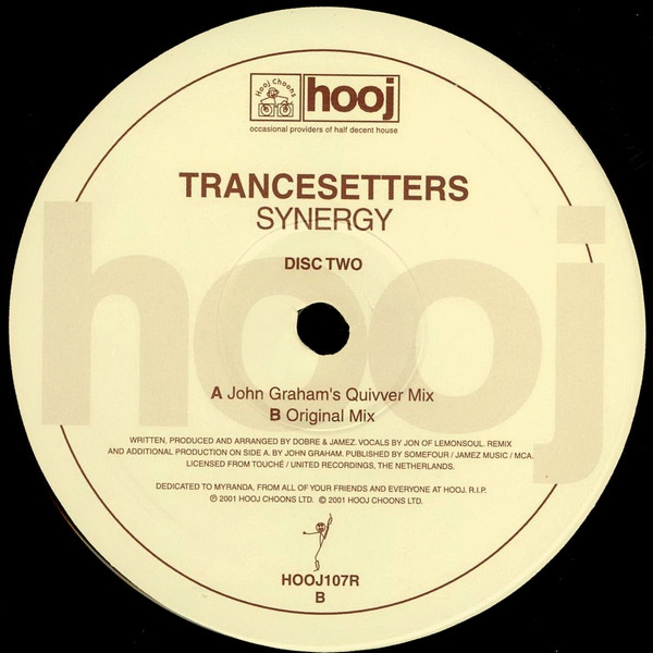 Trancesetters - Synergy - Used Vinyl Record 12" image 3