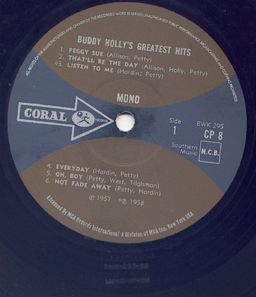Buddy Holly - 's Greatest Hits - Used Vinyl Record image 3