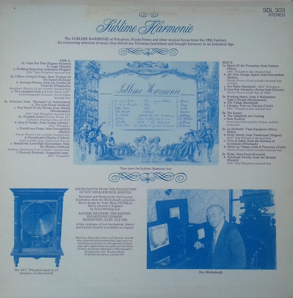 No Artist - Sublime Harmonie Of Victorian Musical Boxes - Used Vinyl image 2