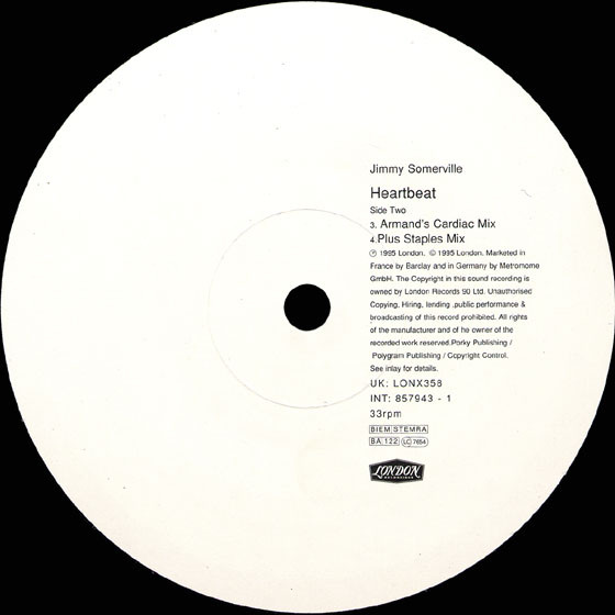 Jimmy Somerville - Heartbeat - Used Vinyl Record 12" image 4