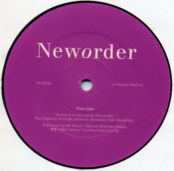 New Order - Fine Time - Used Vinyl Record 12" image 3