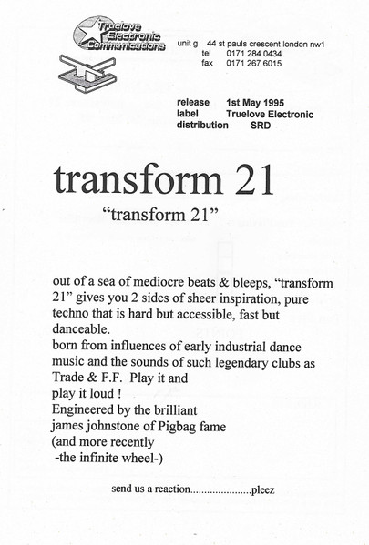 Transform 21 - Bet You - Used Vinyl Record 12" image 5