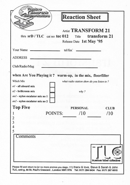 Transform 21 - Bet You - Used Vinyl Record 12" image 6