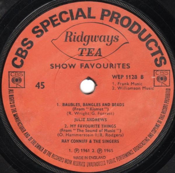 Various - Ridgways Show Favourites - Used Vinyl Record 7" image 4