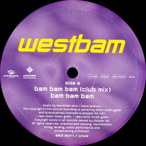 WestBam - Bam Bam Bam - Used Vinyl Record 12" image 3
