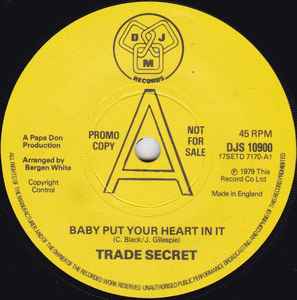 Trade Secret - Baby Put Your Heart In It - Used Vinyl Record 7" image 1