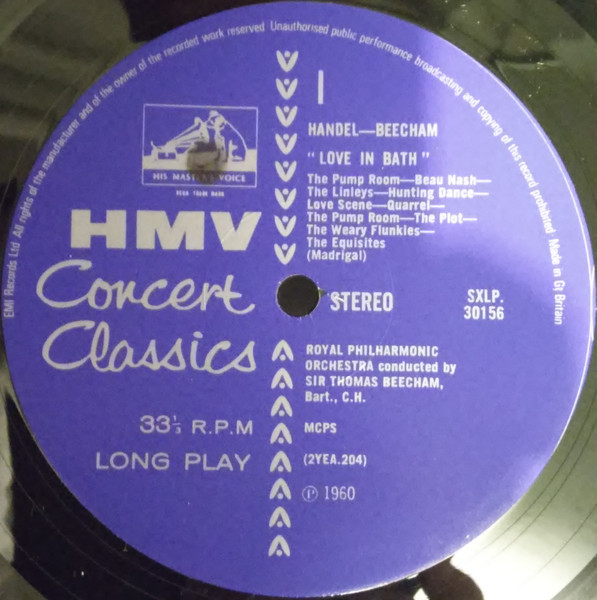 Georg Friedrich Hand - Love in Bath - Used Vinyl Record image 3