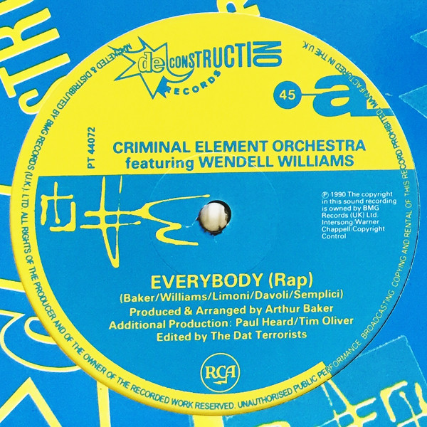 Criminal Element Orc - Everybody (Rap) - Used Vinyl Record 12" image 3