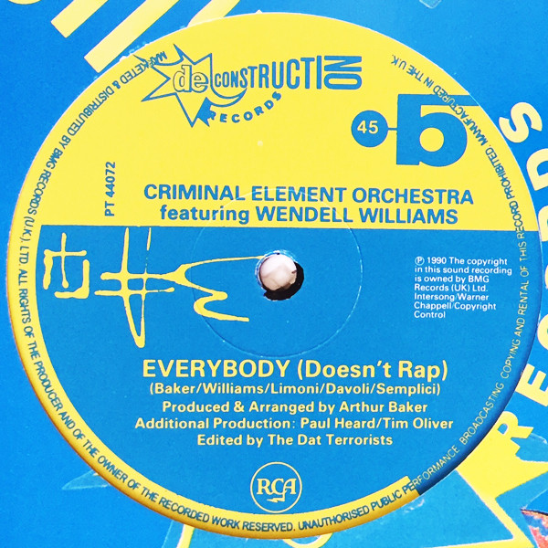 Criminal Element Orc - Everybody (Rap) - Used Vinyl Record 12" image 4