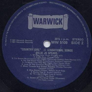 Billie Jo Spears - Country Girl - Used Vinyl Record image 4