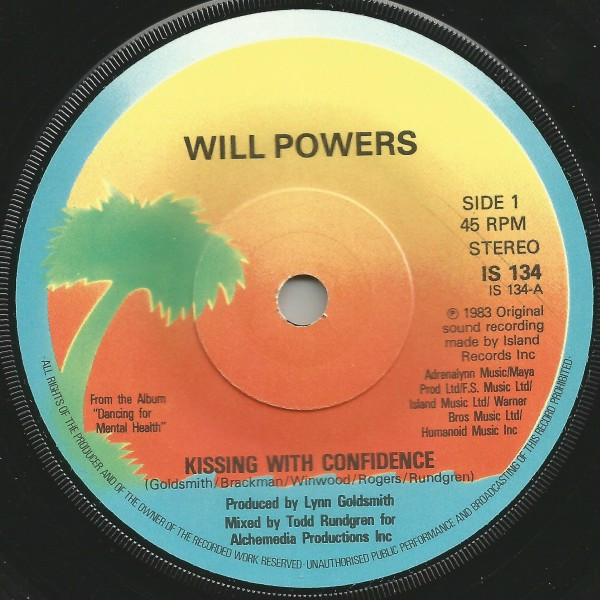 Will Powers - Kissing With Confidence - Used Vinyl Record 7" image 3
