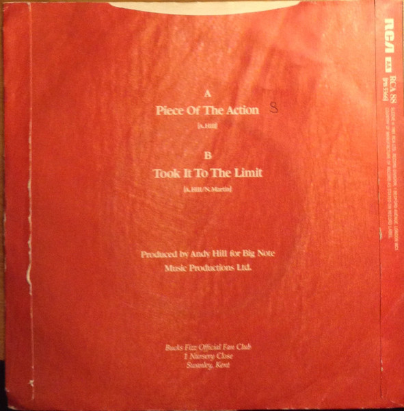 Bucks Fizz - Piece Of The Action - Used Vinyl Record 7" image 2