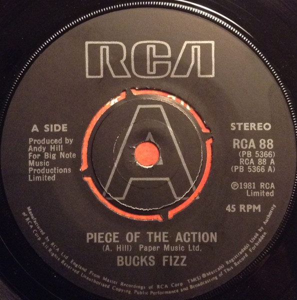 Bucks Fizz - Piece Of The Action - Used Vinyl Record 7" image 3