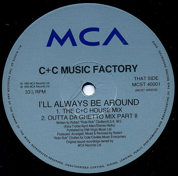 C + C Music Factory - I'll Always Be Around - Used Vinyl Record 12" image 4