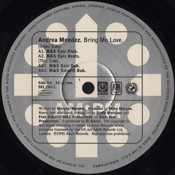 Andrea Mendez - Bring Me Love (M&S Mixes) - Used Vinyl Record 12" image 3