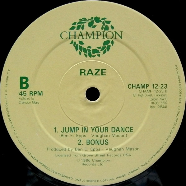 Raze - Jack The Groove - Used Vinyl Record 12" image 2