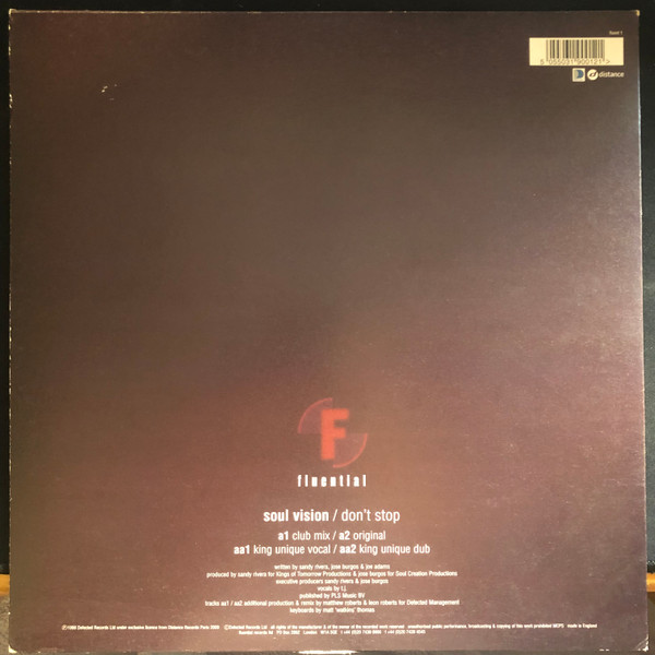Soul Vision - Don't Stop - Used Vinyl Record 12" image 2