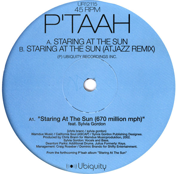 P'Taah - Staring At The Sun - Used Vinyl Record 12" image 2