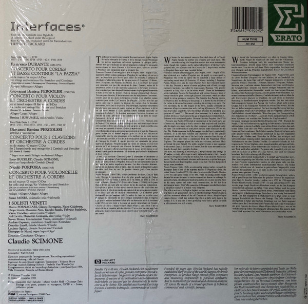 Giovanni Battista Pe - 4 Concertos - Used Vinyl Record image 2