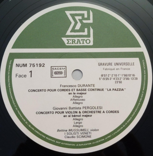 Giovanni Battista Pe - 4 Concertos - Used Vinyl Record image 3
