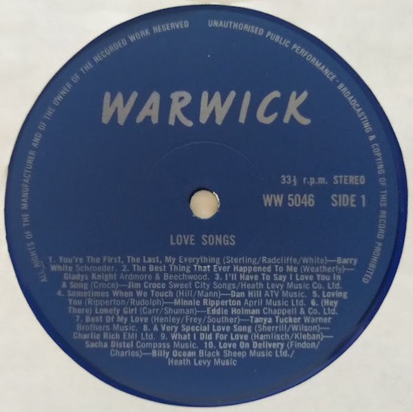 Various - Love Songs - Used Vinyl Record image 3