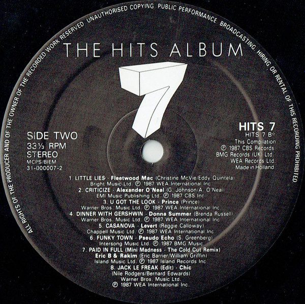 Various - Hits Album 7 - Used Vinyl Record image 6
