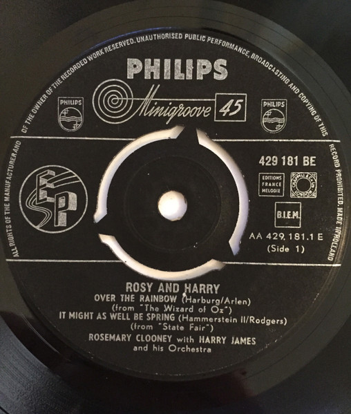 Rosemary Clooney - Rosy And Harry - Used Vinyl Record 7" image 2