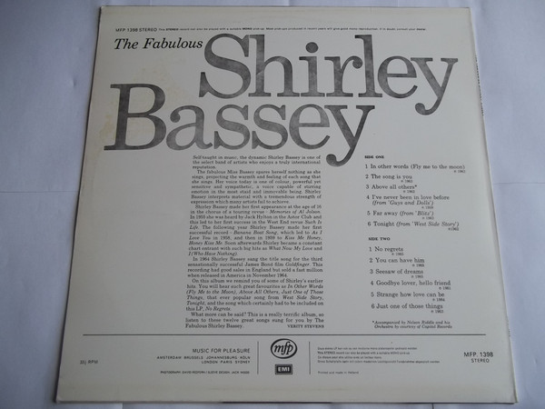 Shirley Bassey - Fabulous - Used Vinyl Record image 2
