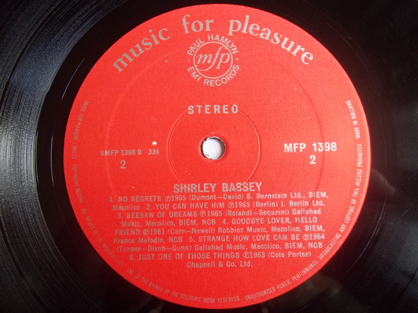 Shirley Bassey - Fabulous - Used Vinyl Record image 4