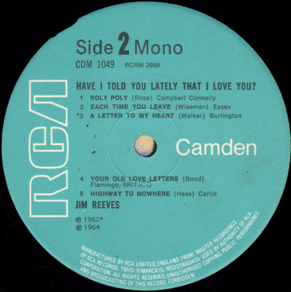 Jim Reeves - Have I Told You Lately That I Love You? - Used Vinyl Re image 4