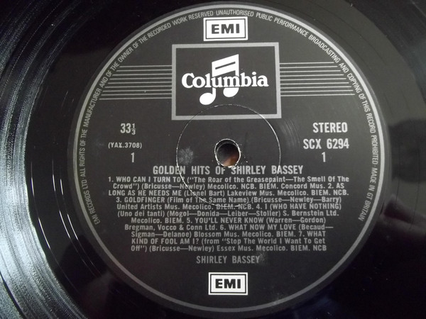 Shirley Bassey - Golden Hits Of - Used Vinyl Record image 3