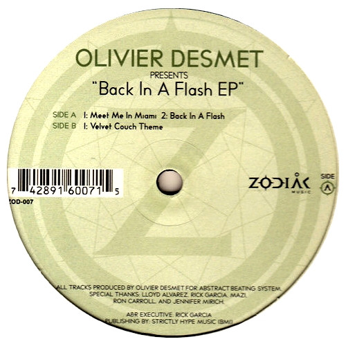 Olivier Desmet - Back In A Flash EP - Used Vinyl Record 12" image 2