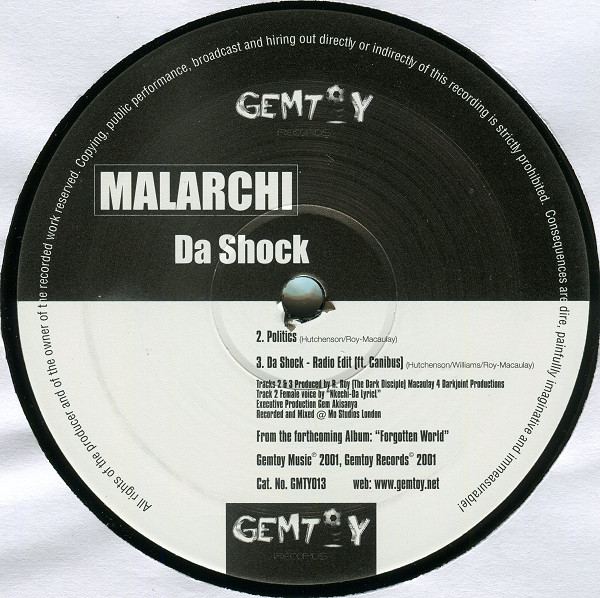 Malarchi - Da Shock - Used Vinyl Record 12" image 2