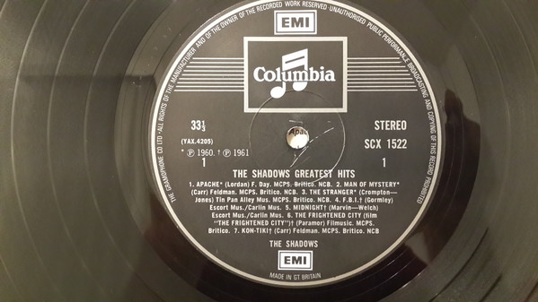 Shadows - ' Greatest Hits - Used Vinyl Record image 4