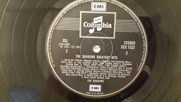 Shadows - ' Greatest Hits - Used Vinyl Record image 5
