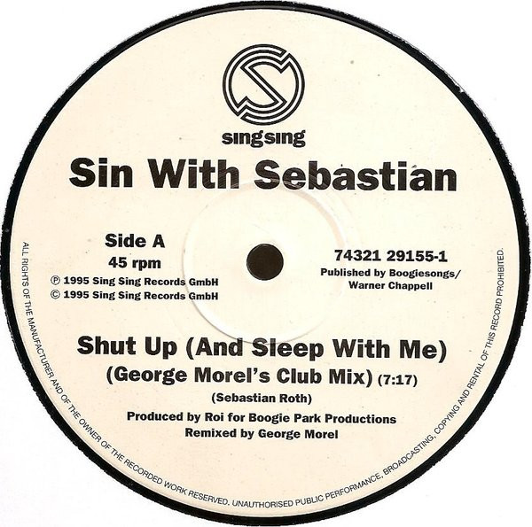Sin With Sebastian - Shut Up (And Sleep With Me) - Used Vinyl Record image 3