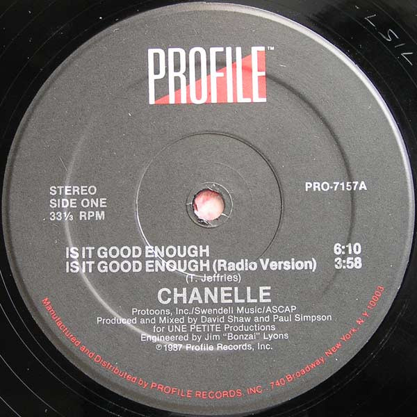 Chanelle - Is It Good Enough - Used Vinyl Record 12" image 3