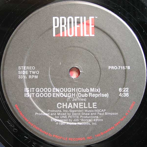 Chanelle - Is It Good Enough - Used Vinyl Record 12" image 4
