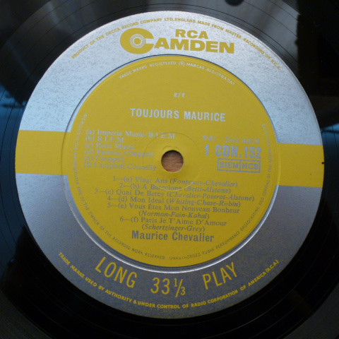 Maurice Chevalier - Toujours Maurice - Used Vinyl Record image 3