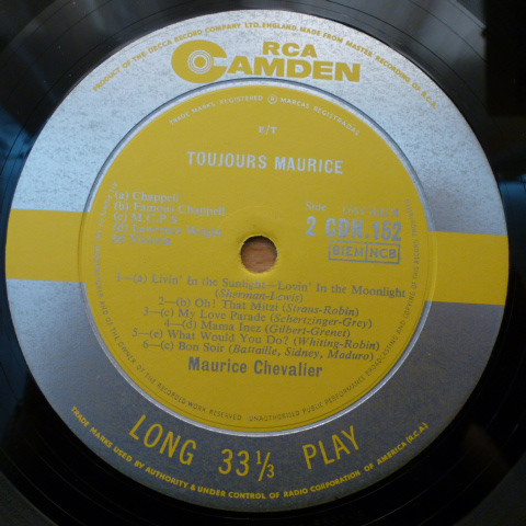 Maurice Chevalier - Toujours Maurice - Used Vinyl Record image 4