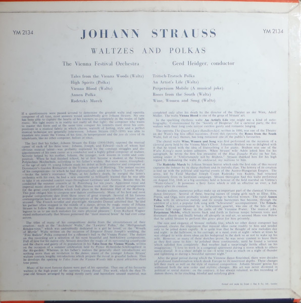 Johann Strauss Jr. - Waltzes And Polkas - Used Vinyl Record image 2