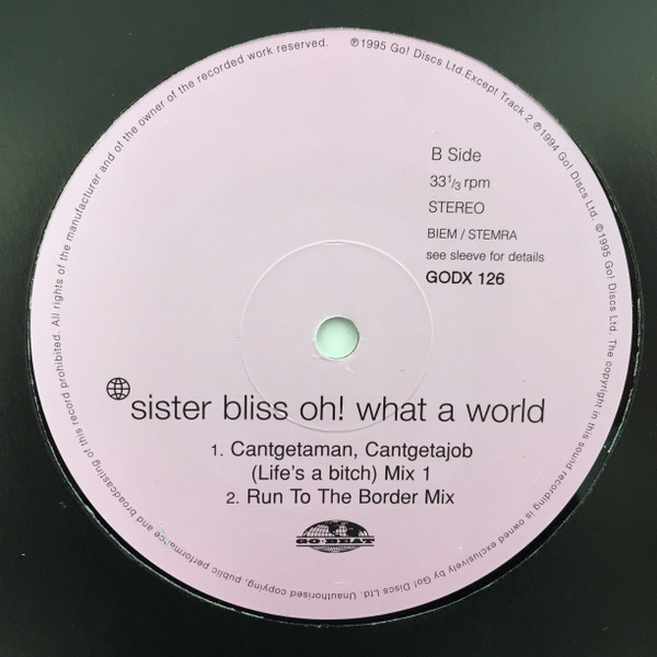 Sister Bliss - Oh! What A World - Used Vinyl Record 12" image 4